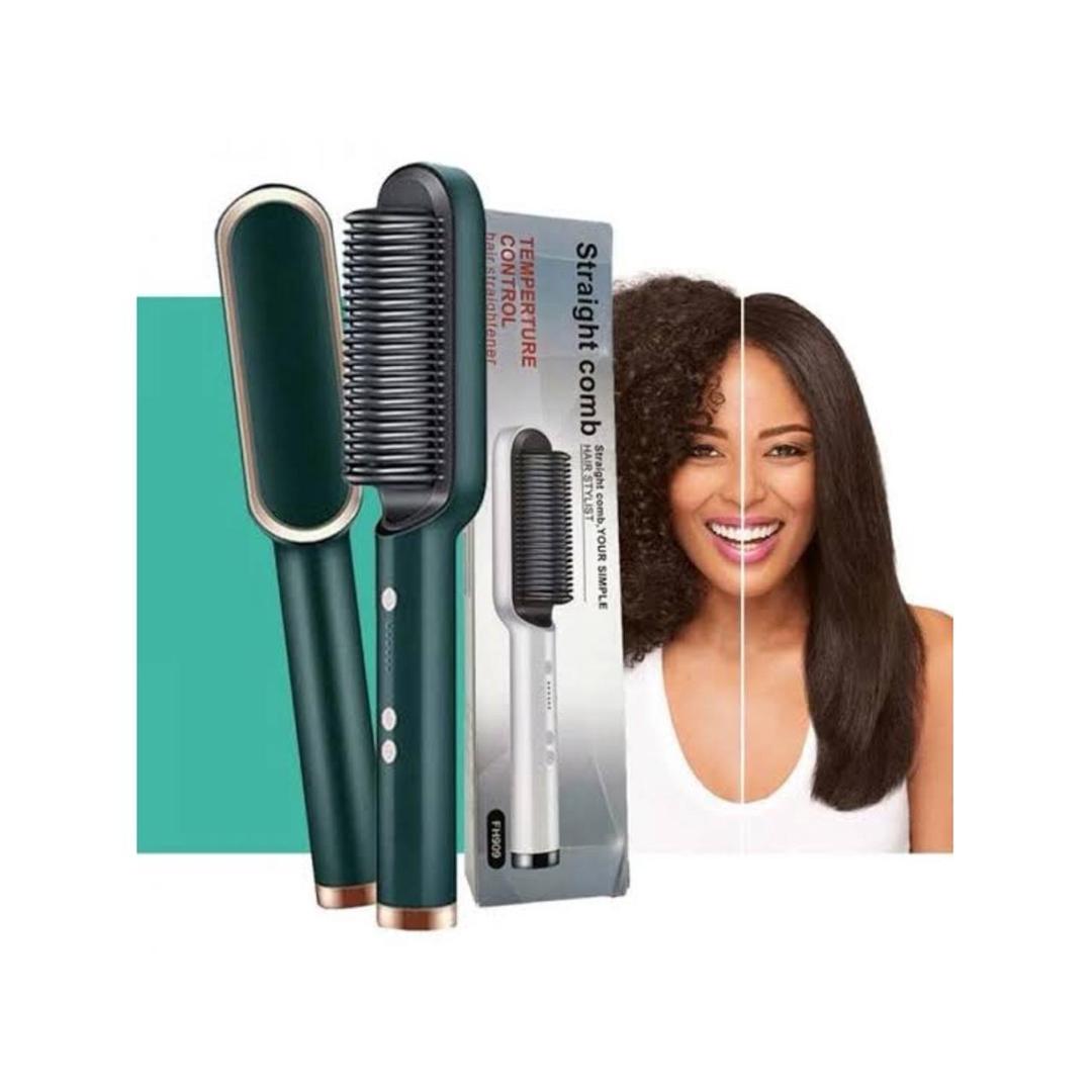 2 In 1 Hair Straightener Brush with Intelligent Temperature Control