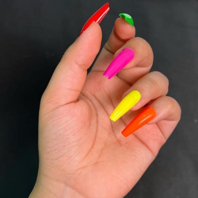 576 Pcs Multicolor Fake Nails with Nail Glue - Smooth Coating & Endless Creativity